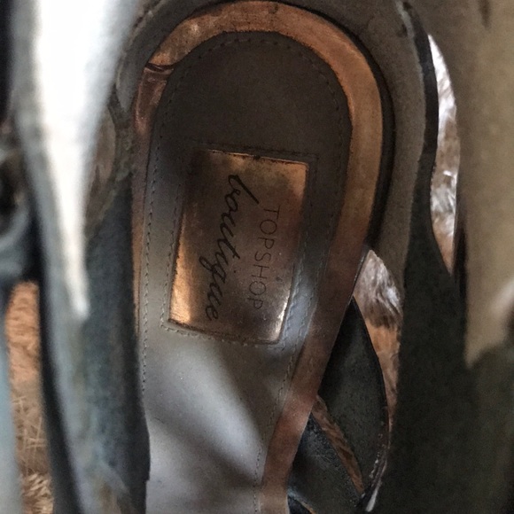 TOPSHOP Boutique Pewter Cage Heels *RARE* - Picture 2 of 8